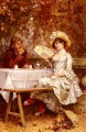 Tea In The Garden 秋の女性 ケンメラー フレデリック・ヘンドリック